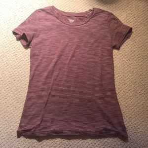 Maroon and white tee